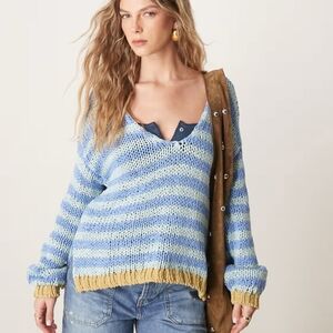 NWOT | Free People The Portland Knit Sweater | Size Small | Blue